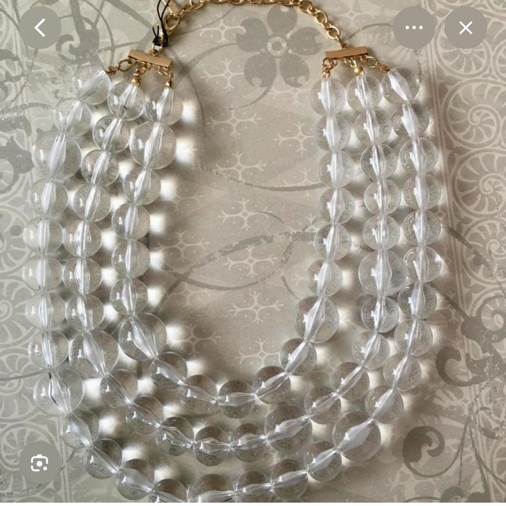 Sugarfix By Baublebar Beaded Clear Acrylic
Statement Necklace - Clear